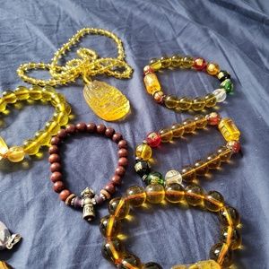 Bracelets and pendant with chains